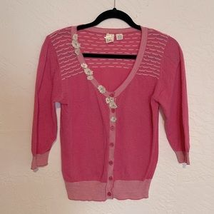 Anthropologie Nick & Mo pink knit cardigan